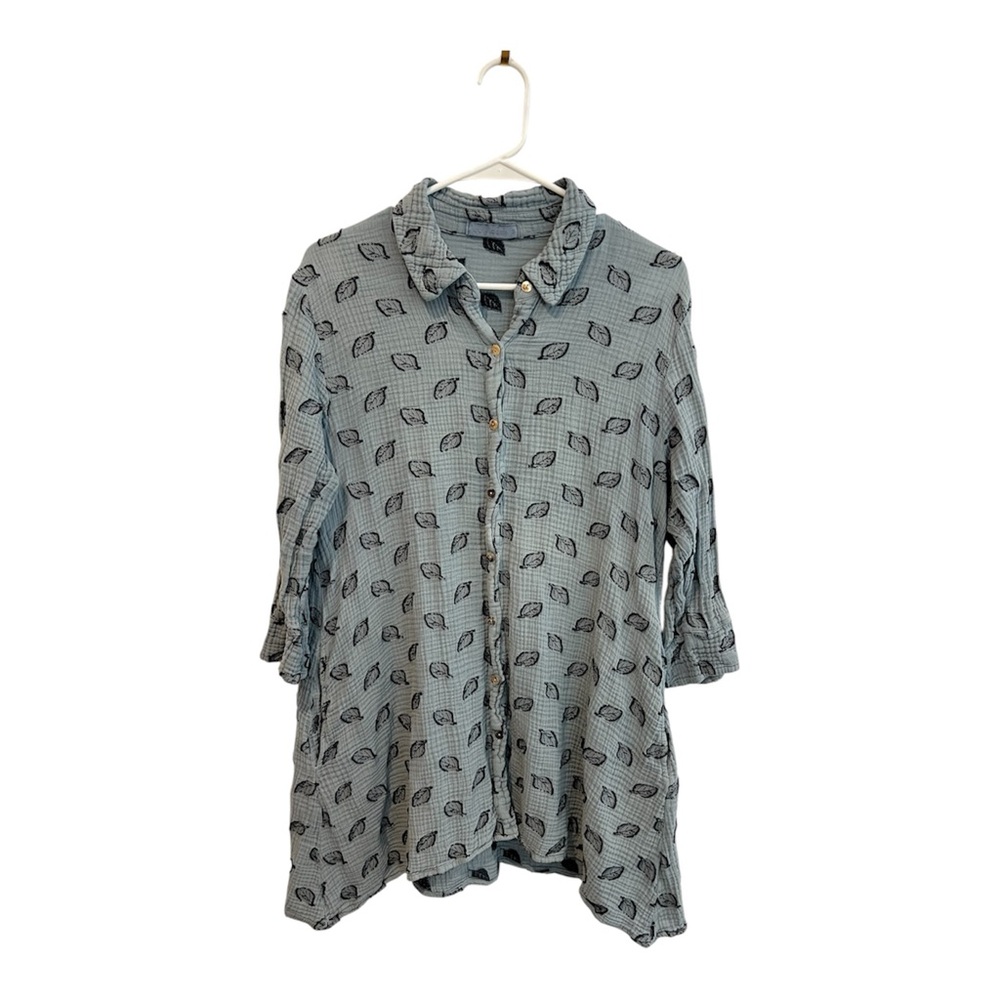 Cut•Loose Gauze Cotton Leaf Button Down Shirt